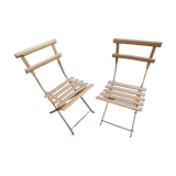 Paire de chaises pliante de jardin ou de bistrot ancienne