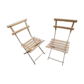 Paire de chaises pliante de jardin ou de bistrot ancienne