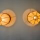 Pair of "cocoon" wall lights, resin and pine, Italy, 1970