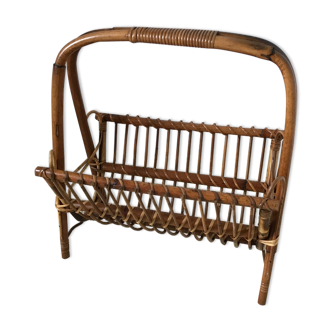 Rattan magazine holder