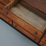 Vintage German pine & oak apothecary cabinet, 1950s