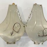 Antique crystal chandelier with 2 wall sconces – Vintage milk pendant