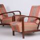 Set of Art Deco Armchairs in Oak, Czech, 1930s
