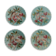 4 plates slurry birds art nouveau