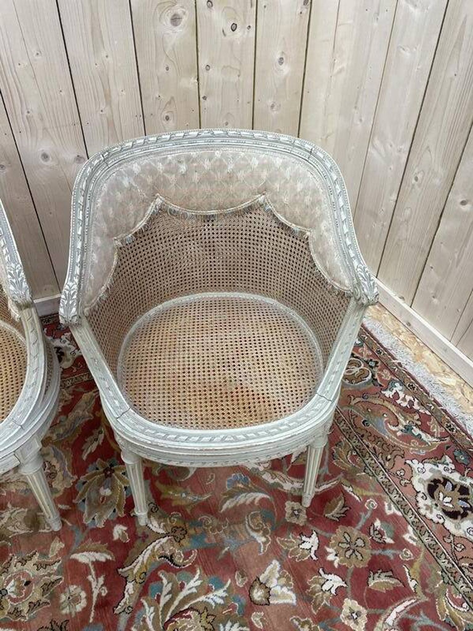 Salon de style Louis XVI en cannage 1900