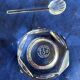Mustard pot, salt shaker, and pepper shaker set in Baccara crystal, France.