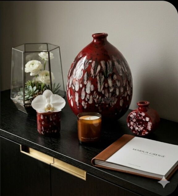 Collection Trio "Rouges de Vallauris" – Marius GIUGE – Design 1960