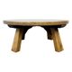 Rustic Solid Oak Coffee Table – Round Brutalist Style – Vintage European De