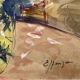 1930s/1950s, Watercolor Gouachée Figurant Un Intérieur Au Bouquet De Fleurs.