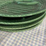 Flat earthenware asparagus set and 8 Sarreguemines plates
