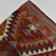 Wine Red & Green Geometric Kilim Rug, 155x268Cm