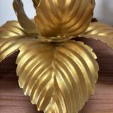 Wall or ceiling light with golden leaf flowers