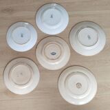 Flat ironstone plates, set of 6
