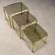 Tables basses vintage en laiton et verre, design, Italie, années 1980