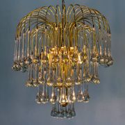 Four-tier cascade teardrop chandelier by Venini, Murano glass, Italy 1970s