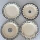Lot 4 assiettes plate terre de fer bleu faïence ancienne - terre de fe