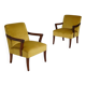 Paire de fauteuils en velours, années 1950