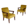 Paire de fauteuils en velours, années 1950