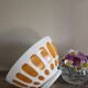 Sarreguemines orange footed bowl from the 70s