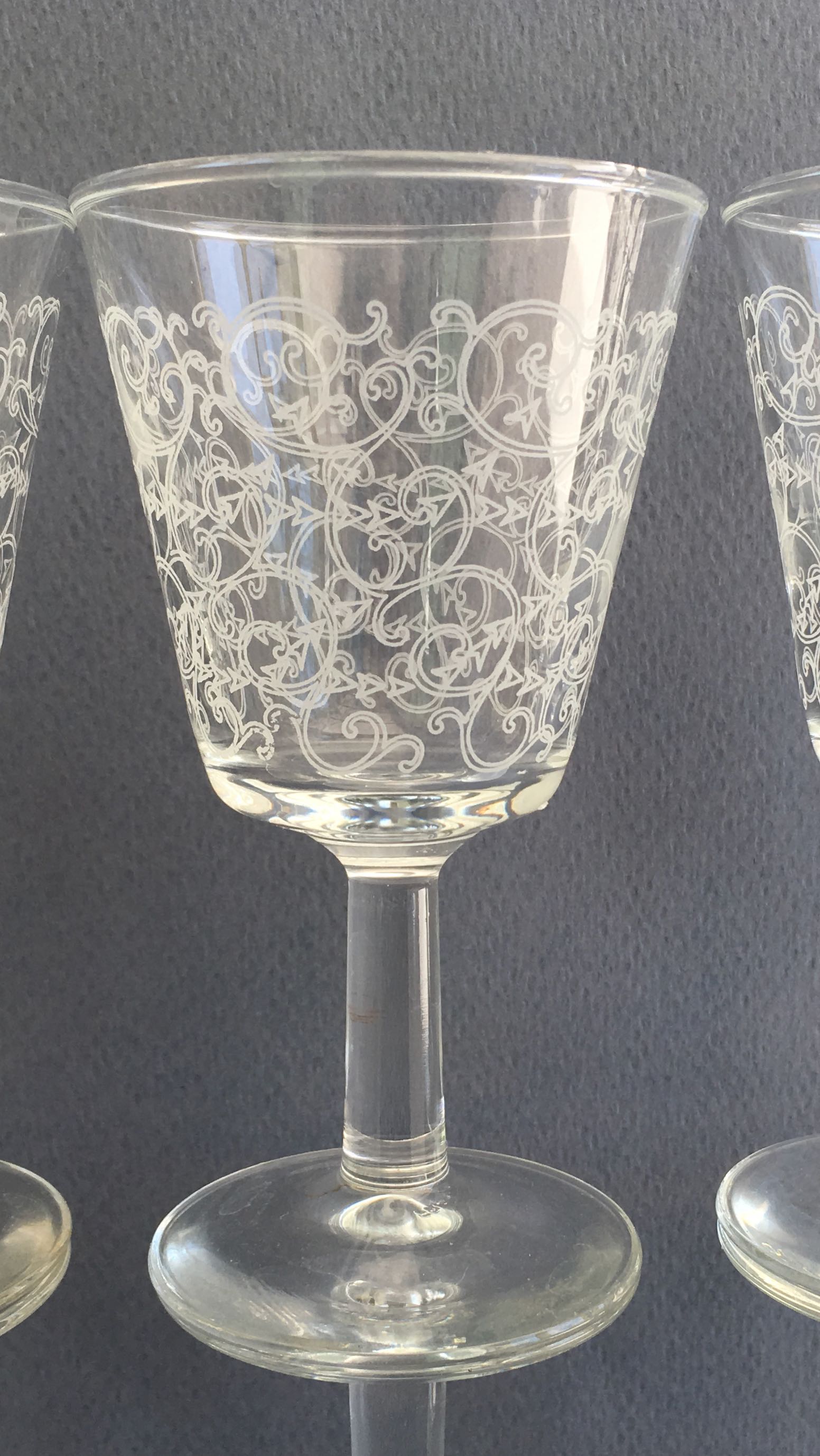 Set de 6 verres à porto ciselés