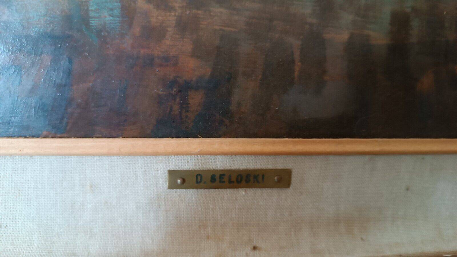 Figure painting domenico seloski (1924-1981) post-macchiaiolo