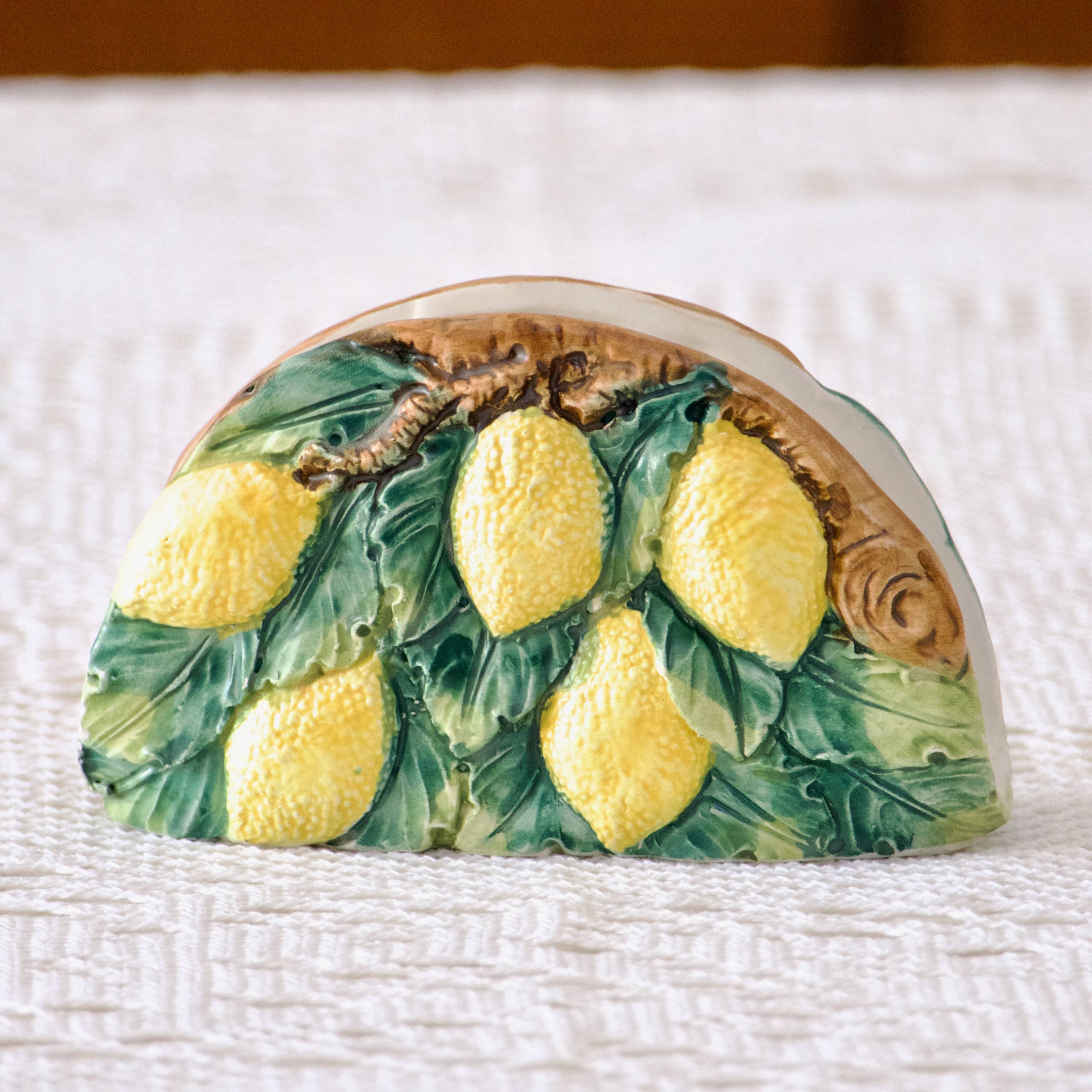 Bassano lemon slip napkin holder
