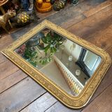 Miroir ancien bois et stuc doré