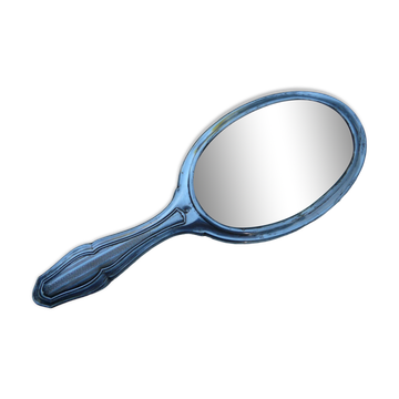 Ancien miroir à main argent guilloché