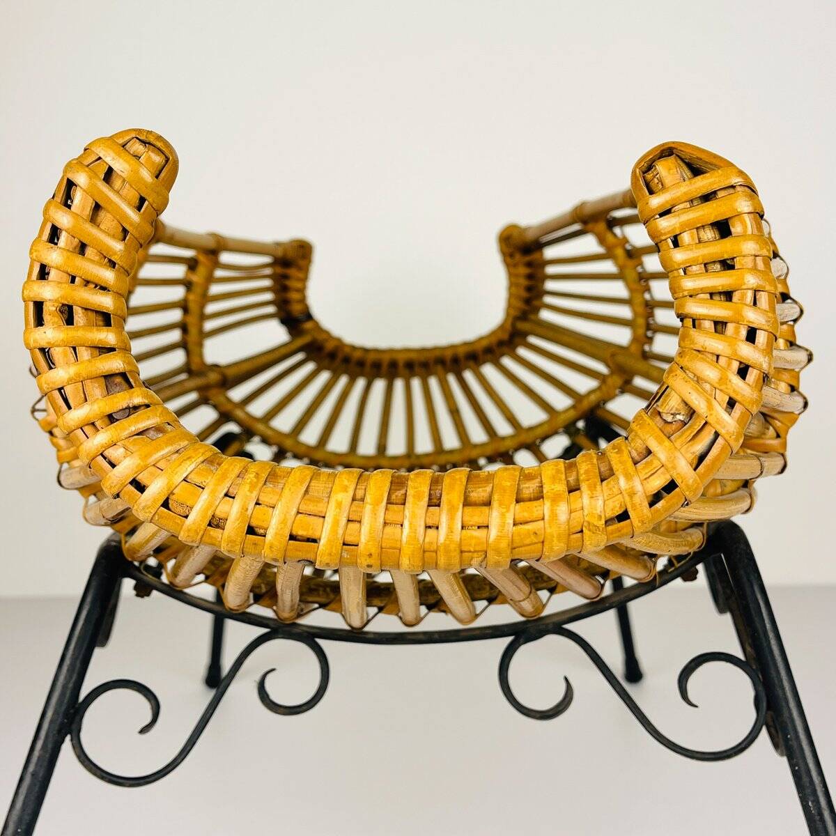 Magazine rack or vintage rattan stand, Italy, 1960s