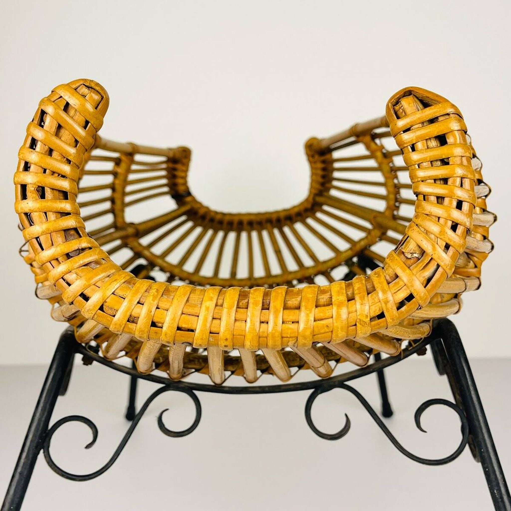Magazine rack or vintage rattan stand, Italy, 1960s