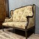 Louis XVI style wingback bench in carved wood circa 1850