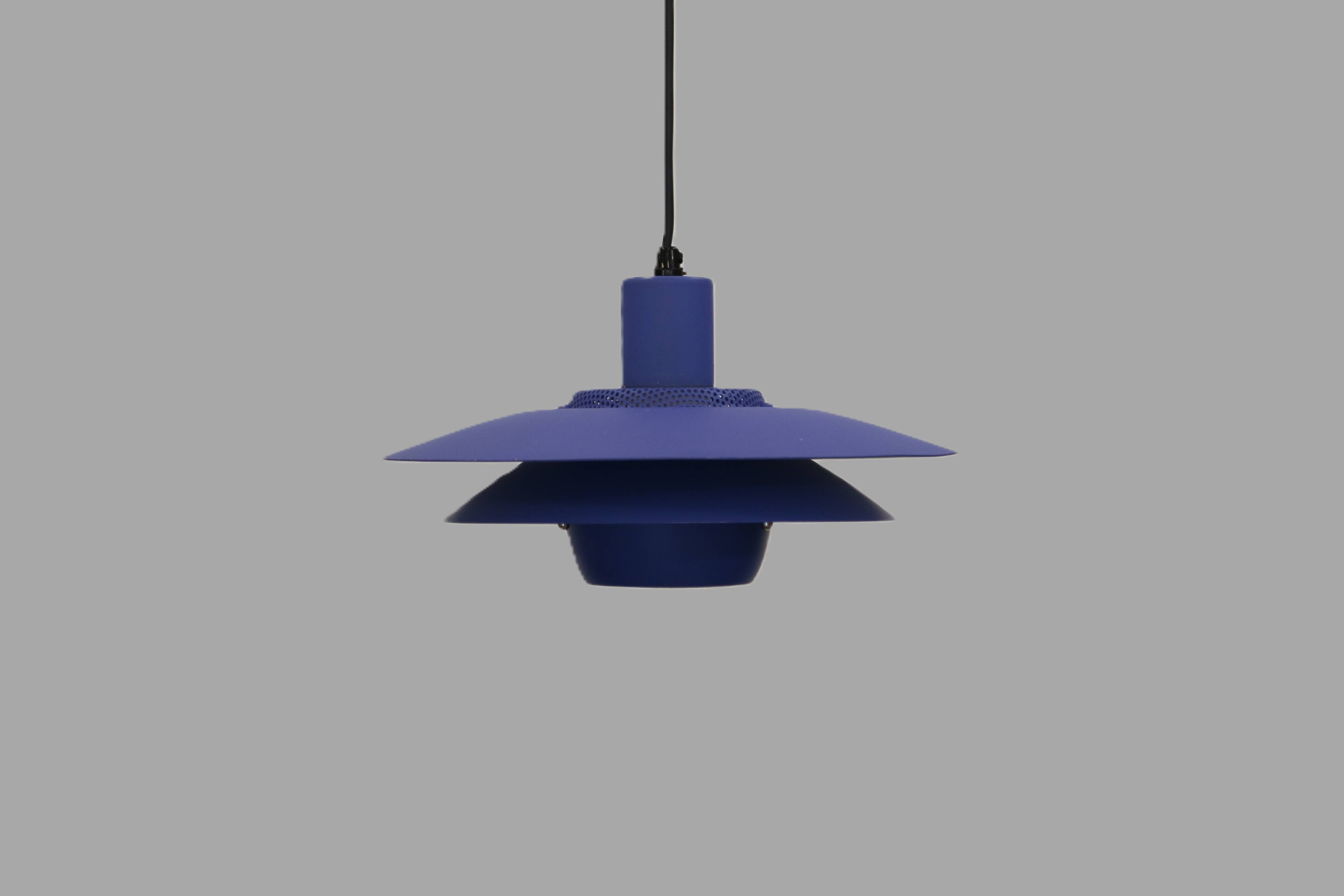 Blue coloured top design lamp by Jeka Metaltryk - Model Viola type 3013-P -