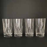 Set de 4 verres droits gravés H14cm