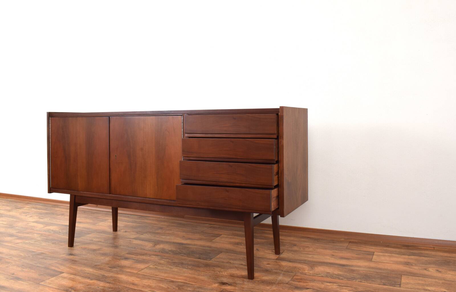 Mid-Century Walnut Sideboard by S. Albrecht, 1960s.