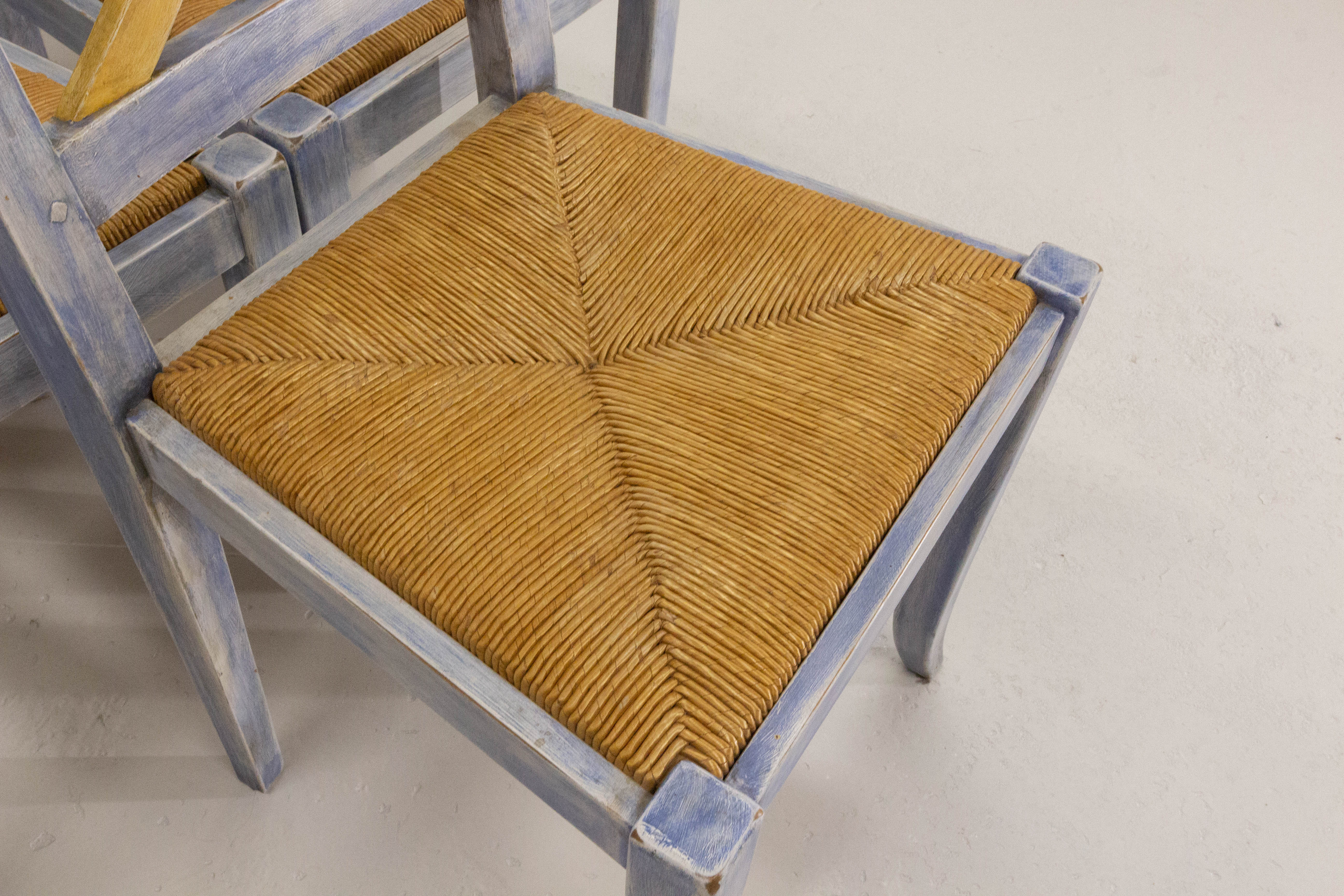 6 mulched provencal style chairs