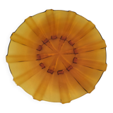 Large amber molded pressed glass dish