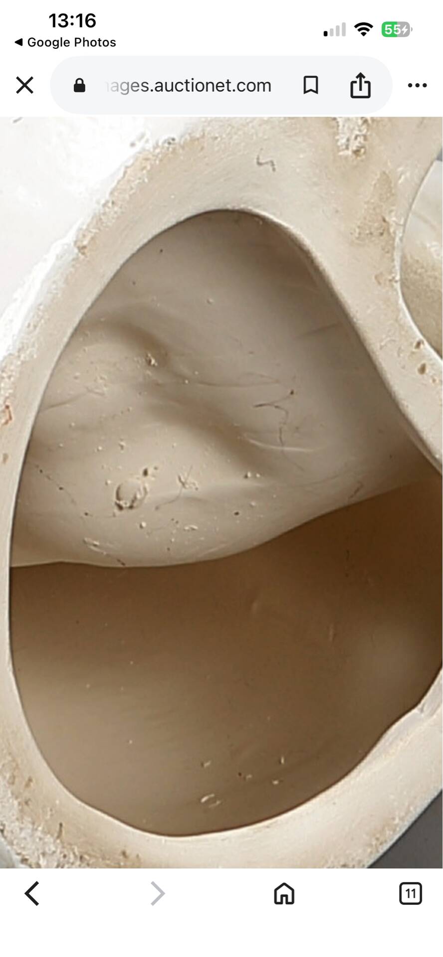 Large white glazed ceramic greyhound – signed – 92 cm