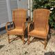 Pair of rattan armchairs