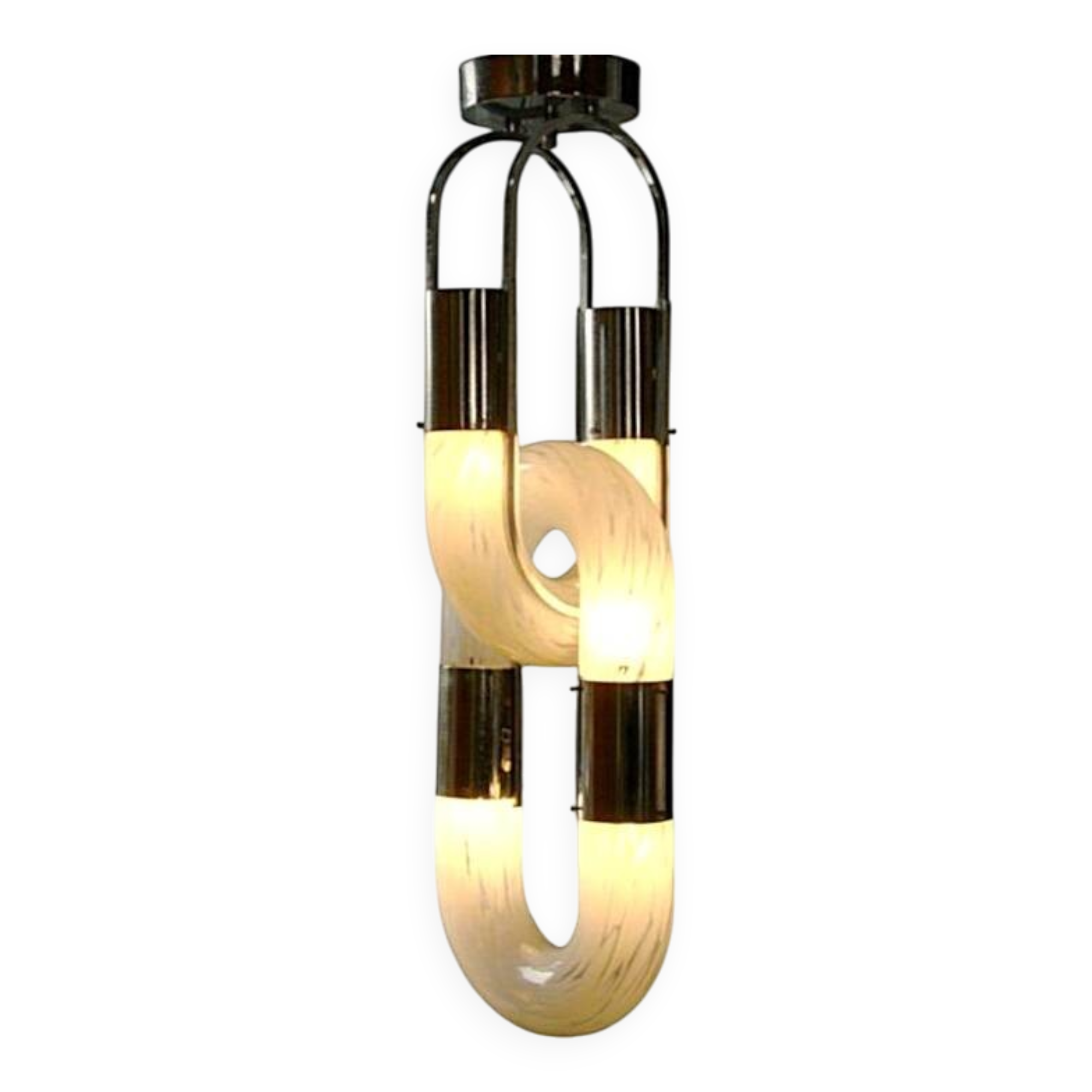Murano Glass Chain Chandelier in Metal by Aldo Nason for Mazzega