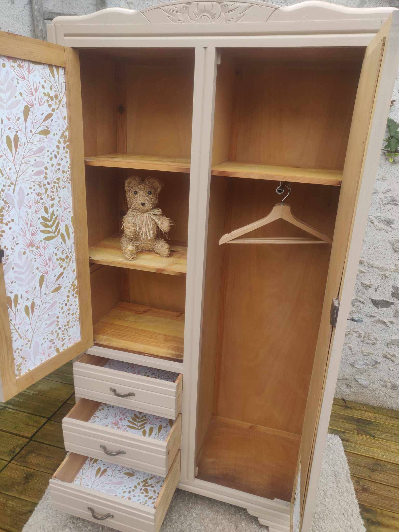 Beige art deco wardrobe