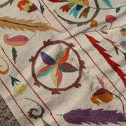Multicoloured white kilim rug – 238 x 159 cm