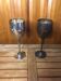 Pair of vintage silver metal wine glasses