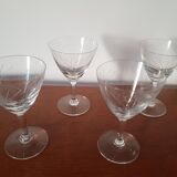 Set of 4 star-engraved glasses from the 50s