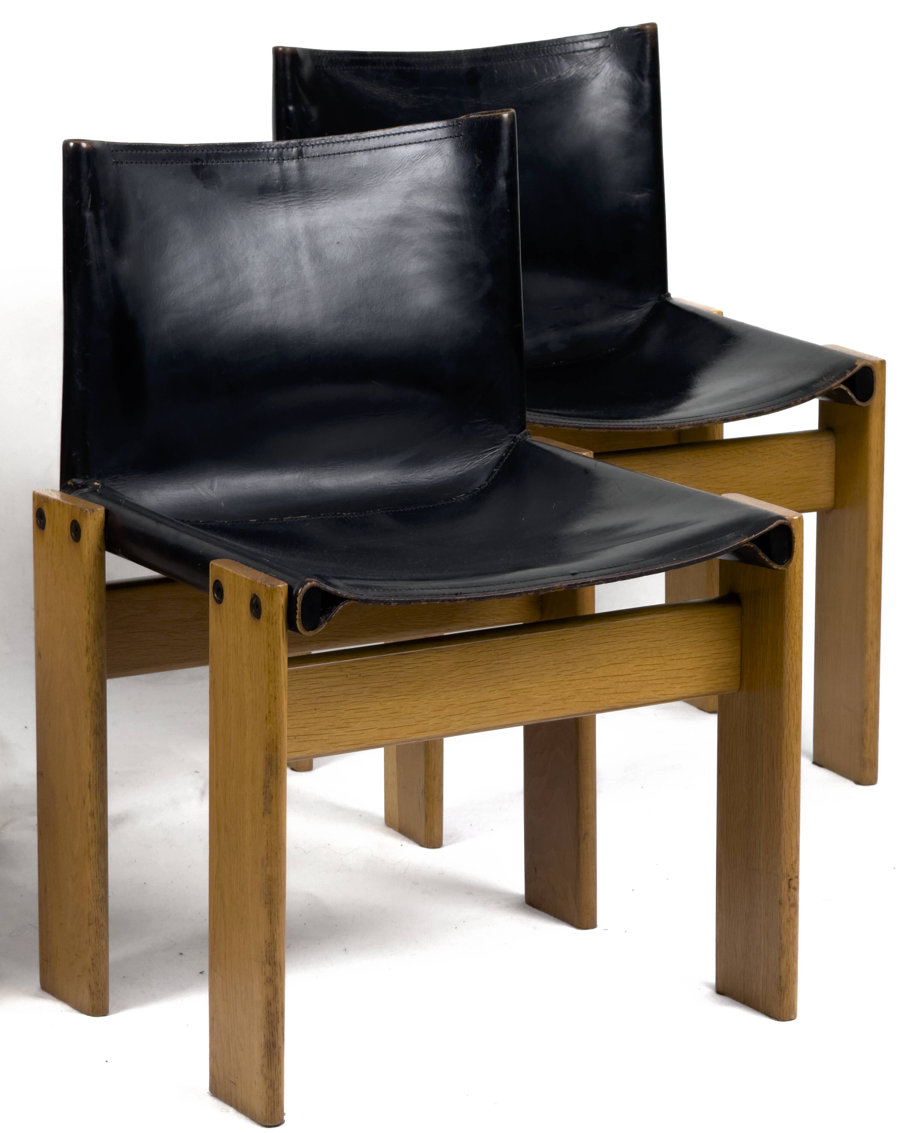 Set of 4 Monk dining chairs by Afra & Tobia Scarpa for Molteni, 1970s