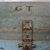 Blue vintage tool box wooden