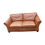 Tan Leather 2 seater sofa Classic 1980's