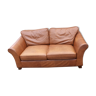 Tan Leather 2 seater sofa Classic 1980's