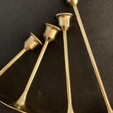 4 Scandinavian brass candle holders
