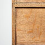 Large antique English blonde oak chest of drawers from the 18th century