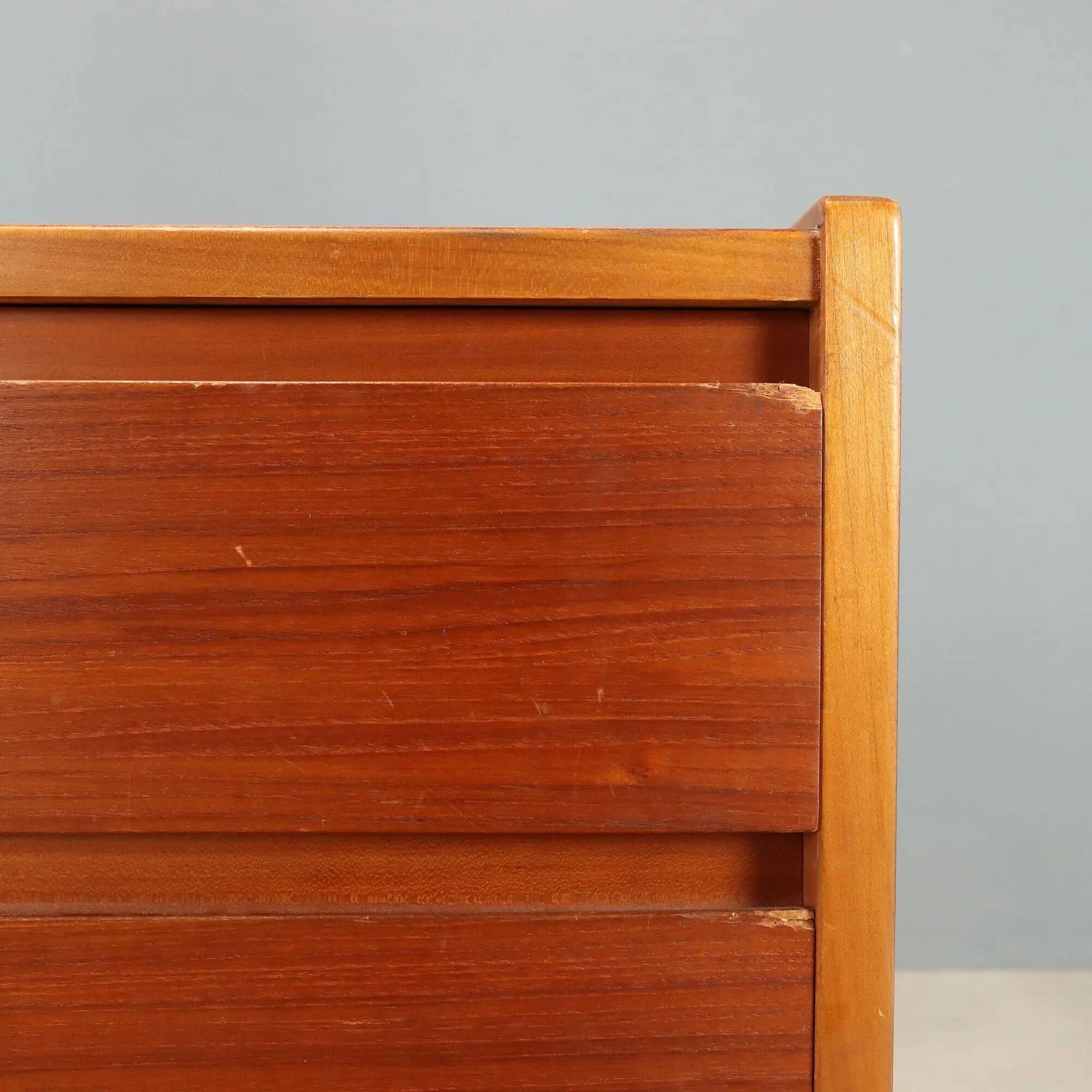 Commode vintage en teck à 3 tiroirs, design Italie, années 1960